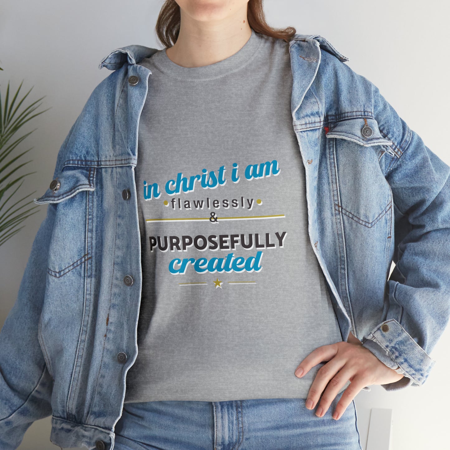 In Christ I Am Flawlessly & Purposefully Created Unisex Heavy Cotton Tee