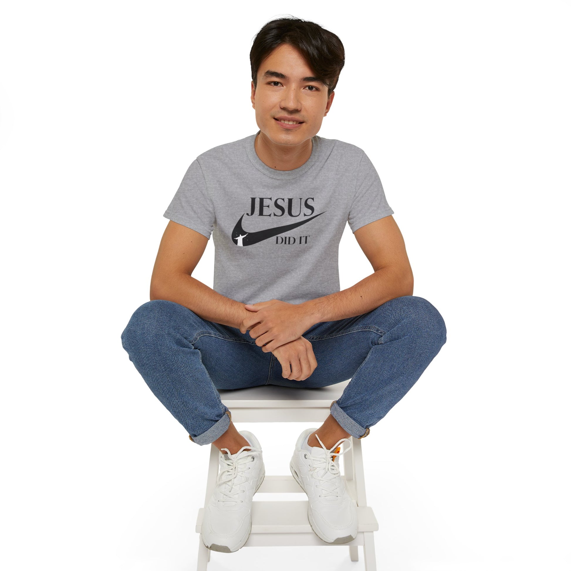 Jesus Did It (like Nike) Funny Unisex Christian Ultra Cotton Tee Printify