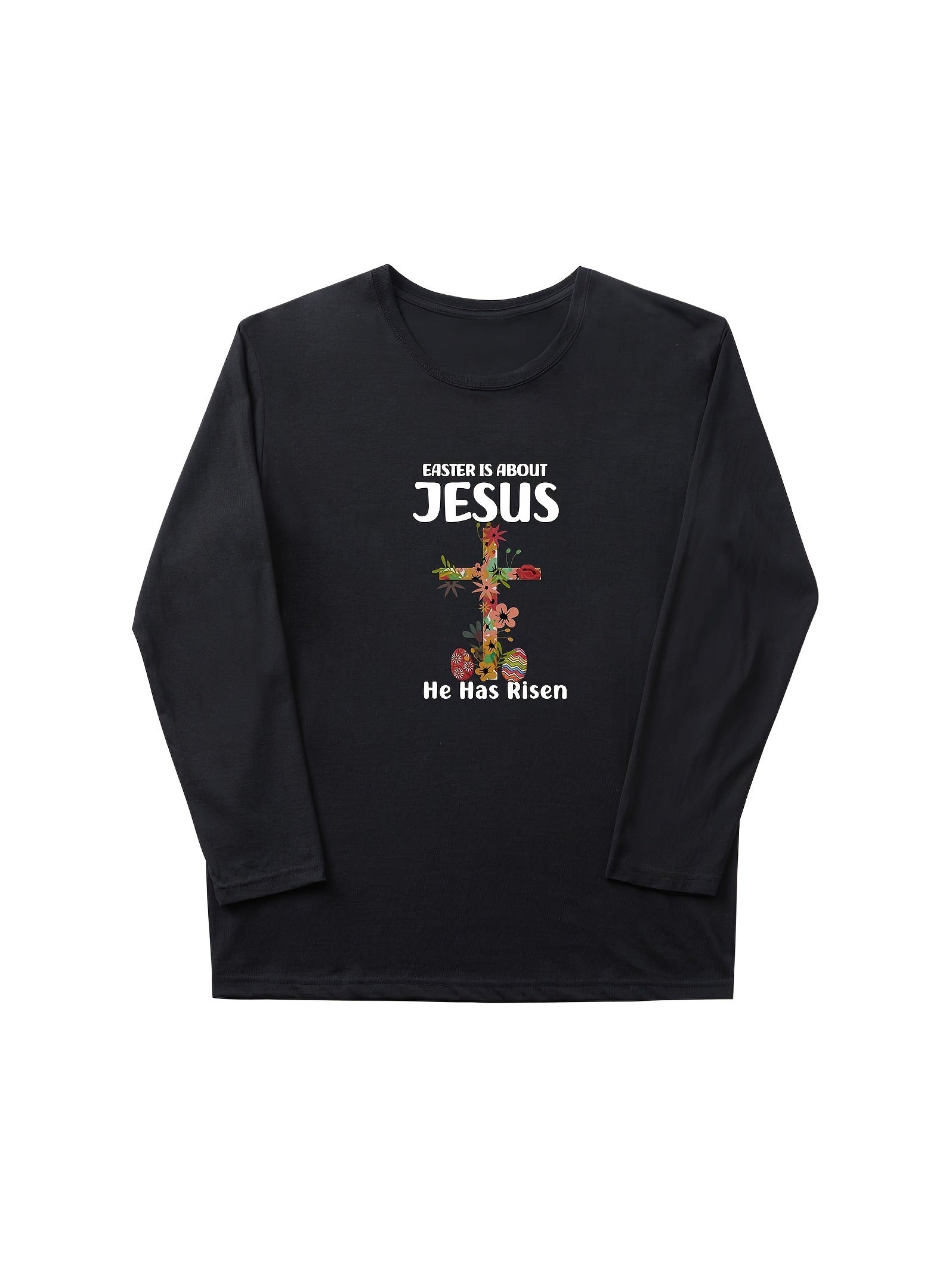 Easter Is About Jesus: He Has Risen Unisex Christian Pullover Sweatshirt claimedbygoddesigns