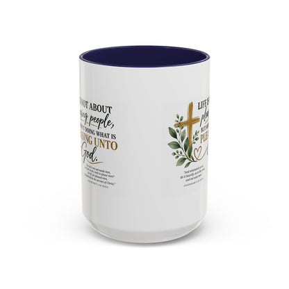 Christian Coffee Mug – "Pleasing Unto God" Inspirational Accent Mug (11/15oz)