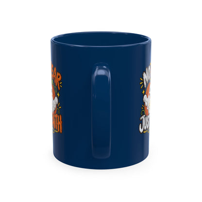 Halloween Ghost Christian Ceramic Mug — "No Fear, Just Faith" Pumpkin Coffee Cup