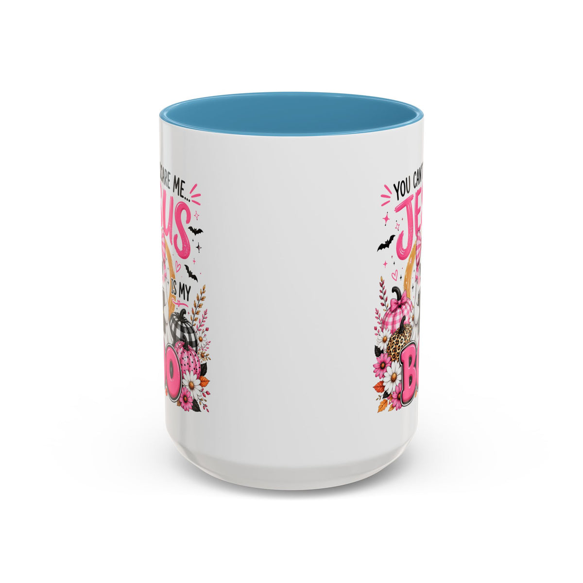 You Can’t Scare Me Jesus Is My Boo Coffee Mug — Halloween Christian Accent Mug