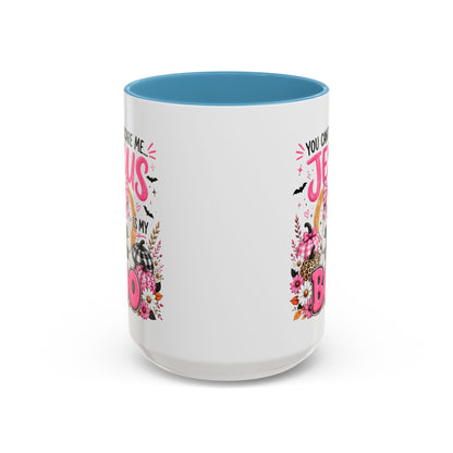 You Can’t Scare Me Jesus Is My Boo Coffee Mug — Halloween Christian Accent Mug