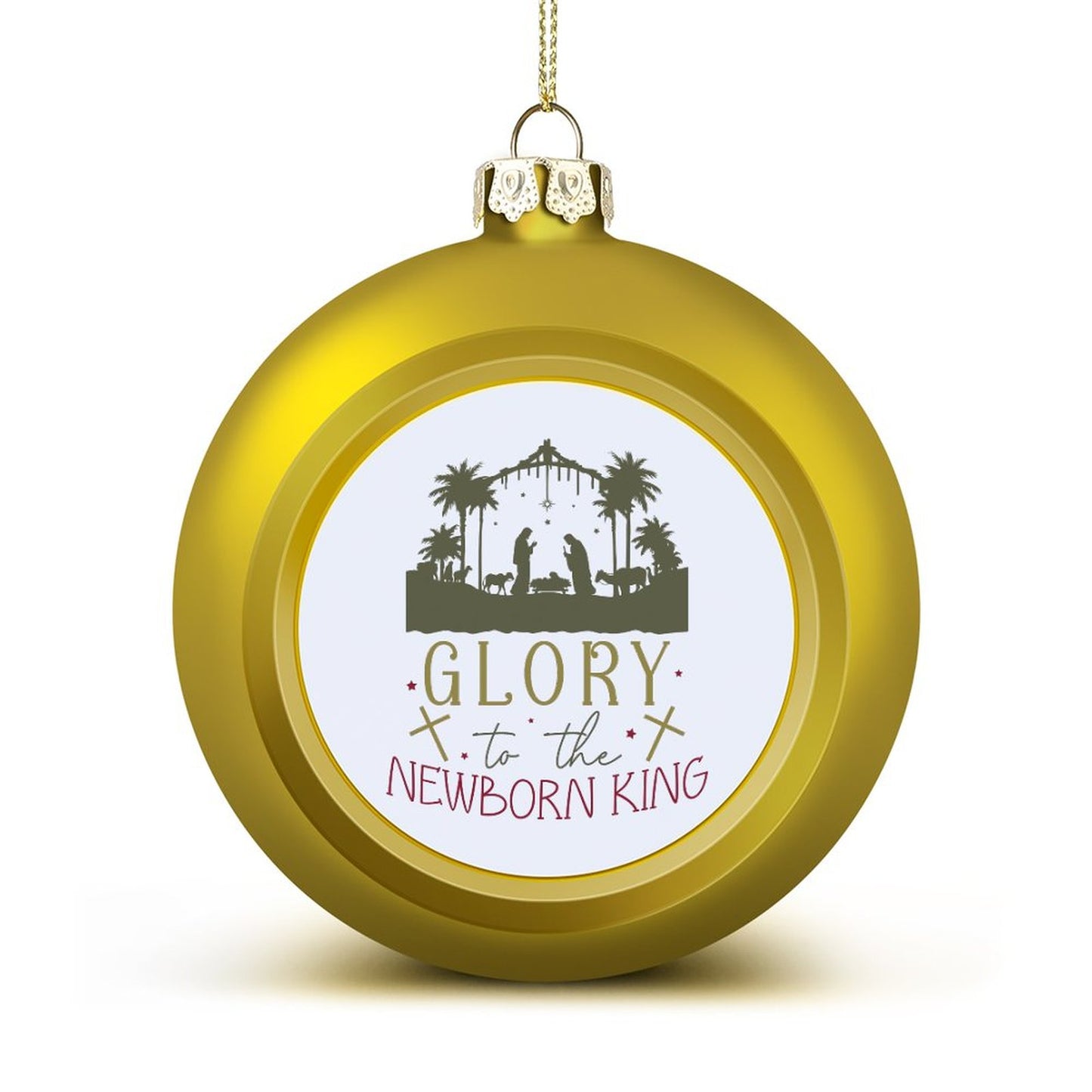 Glory To The Newborn King Christian Christmas Tree Hanging Ball