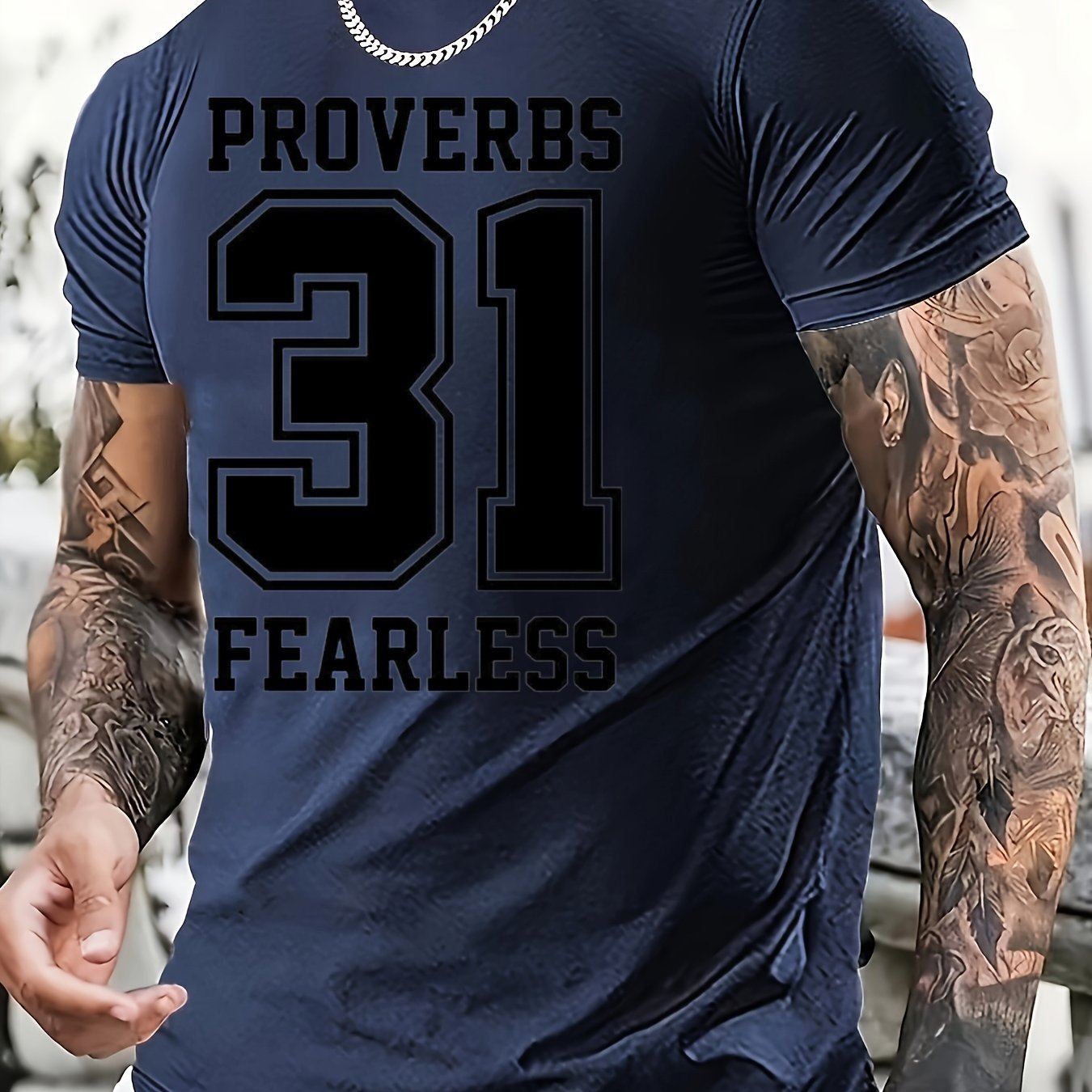 Proverbs 31 Fearless Plus Size Men's Christian T-shirt claimedbygoddesigns