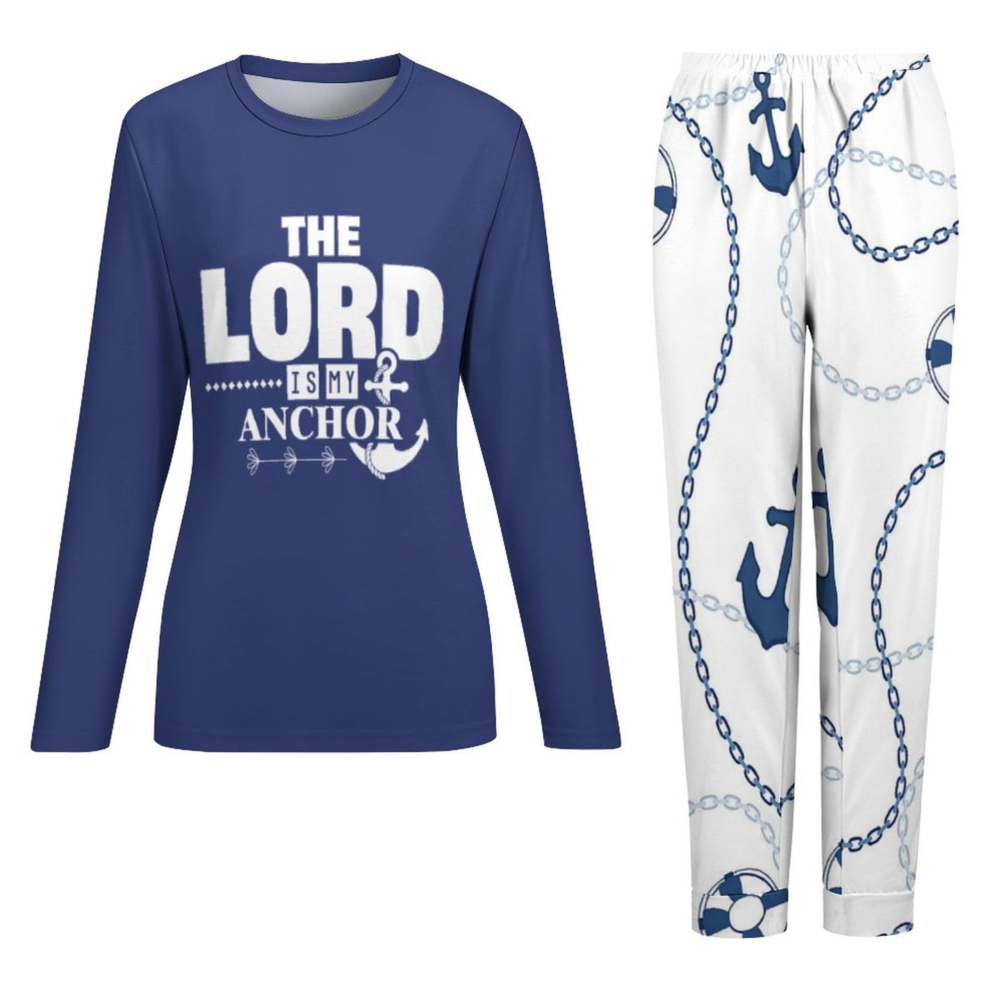 The Lord Is My Anchor Christian Women's 2 Piece Pajama Set