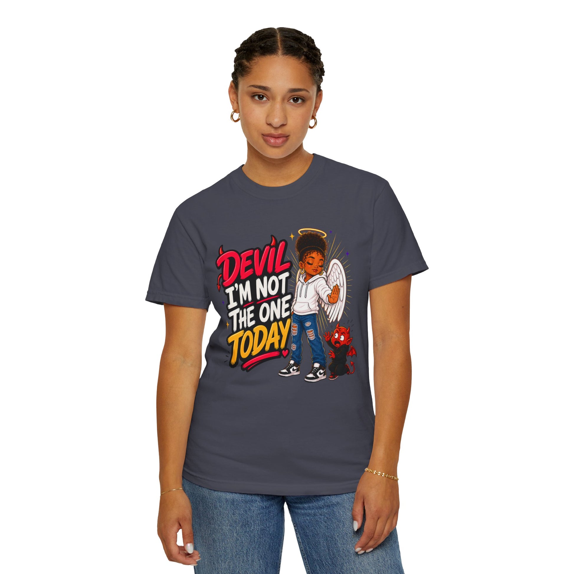 Devil I'm Not the One Today T-Shirt — Funny Angel vs Devil Graphic Tee - ClaimedbyGodDesigns