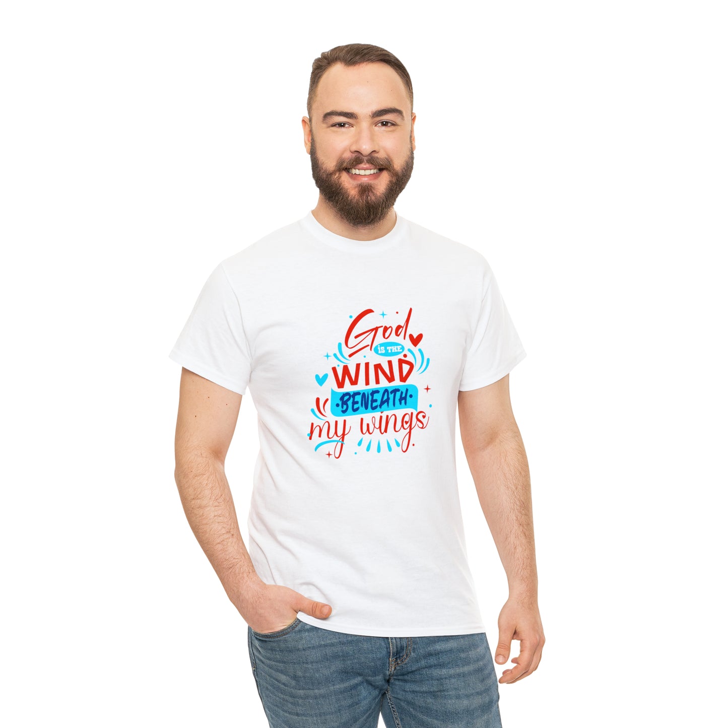 God Is The Wind Beneath My Wings Unisex Heavy Cotton Tee