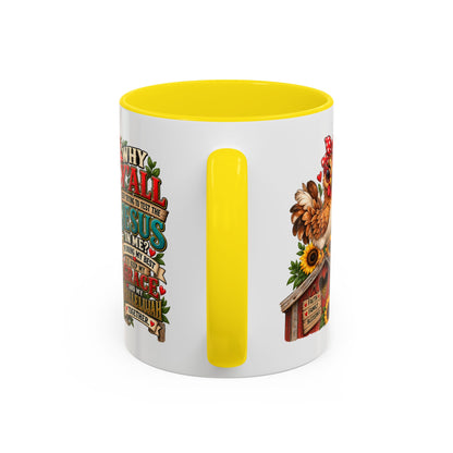 Christian Farmhouse Coffee Mug — "Why Y'all Keep Trying to Put Jesus in Me?" Accent Mug