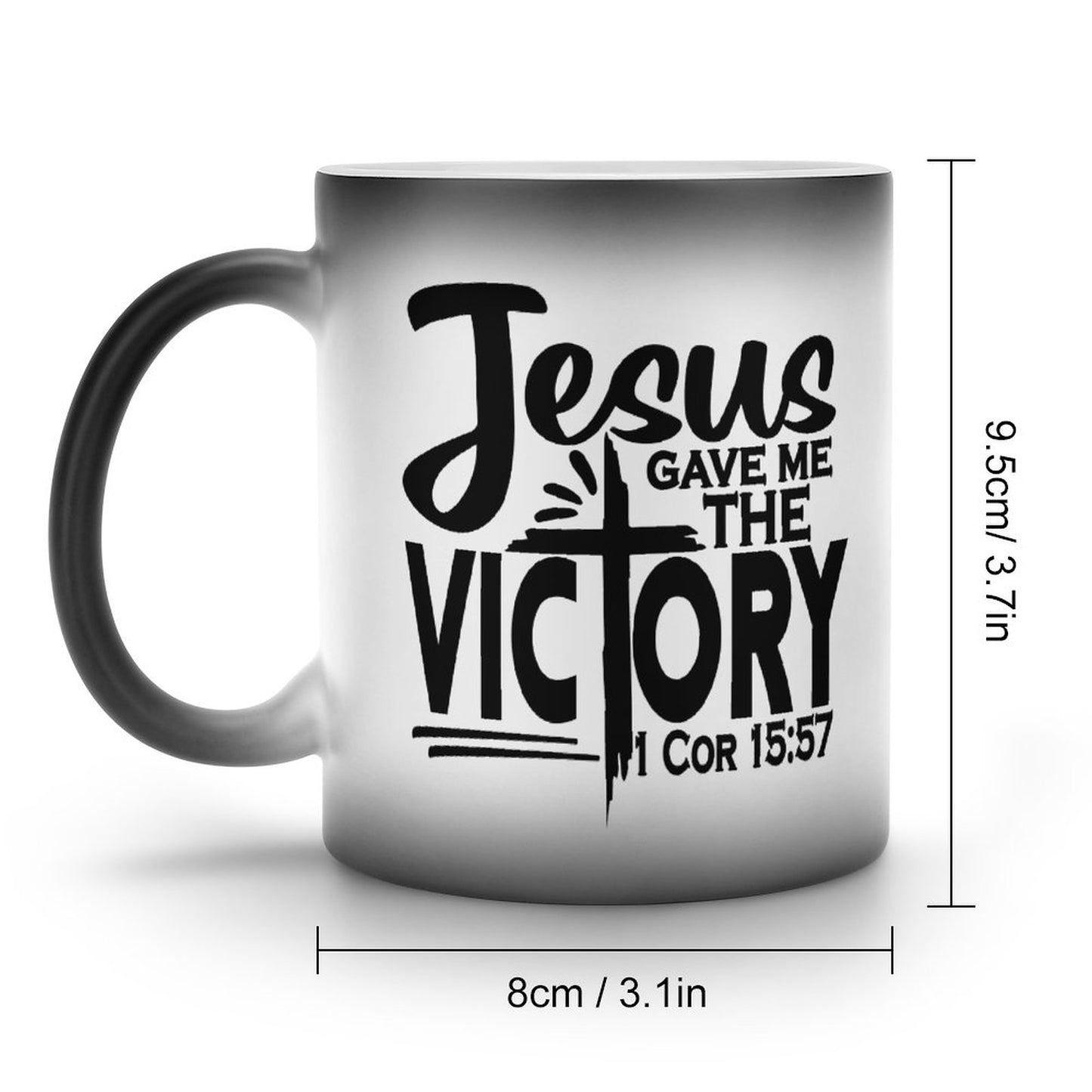 Jesus Gave Me The Victory Christian Color Changing Mug (Dual-sided )