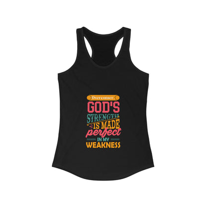 Overcomer, God's Strength Is Made Perfect In My Weakness Slim Fit Tank Top