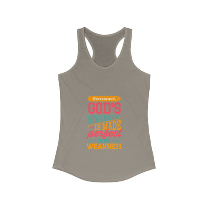 Overcomer, God's Strength Is Made Perfect In My Weakness Slim Fit Tank Top