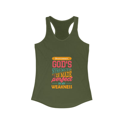 Overcomer, God's Strength Is Made Perfect In My Weakness Slim Fit Tank Top