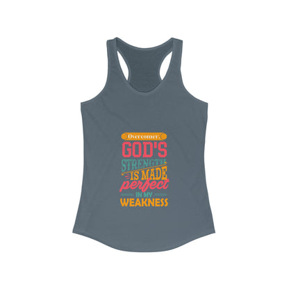 Overcomer, God's Strength Is Made Perfect In My Weakness Slim Fit Tank Top