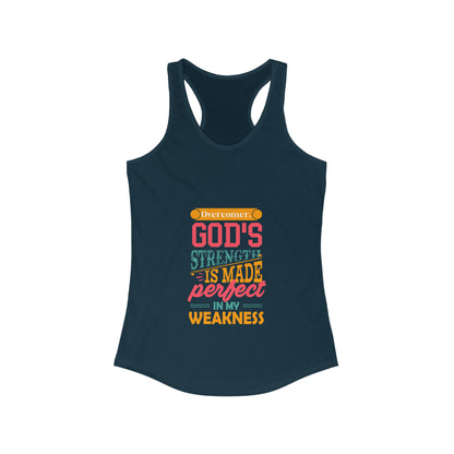 Overcomer, God's Strength Is Made Perfect In My Weakness Slim Fit Tank Top