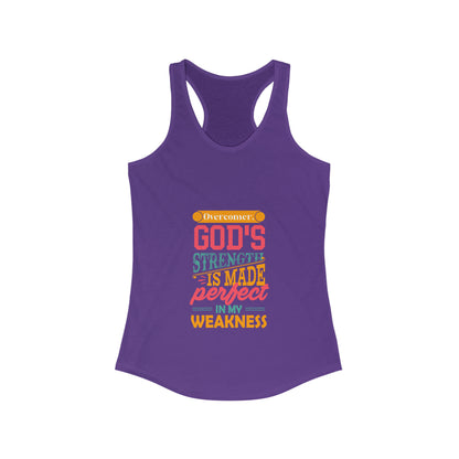 Overcomer, God's Strength Is Made Perfect In My Weakness Slim Fit Tank Top