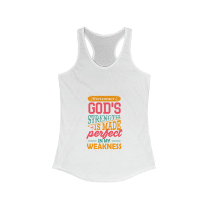 Overcomer, God's Strength Is Made Perfect In My Weakness Slim Fit Tank Top