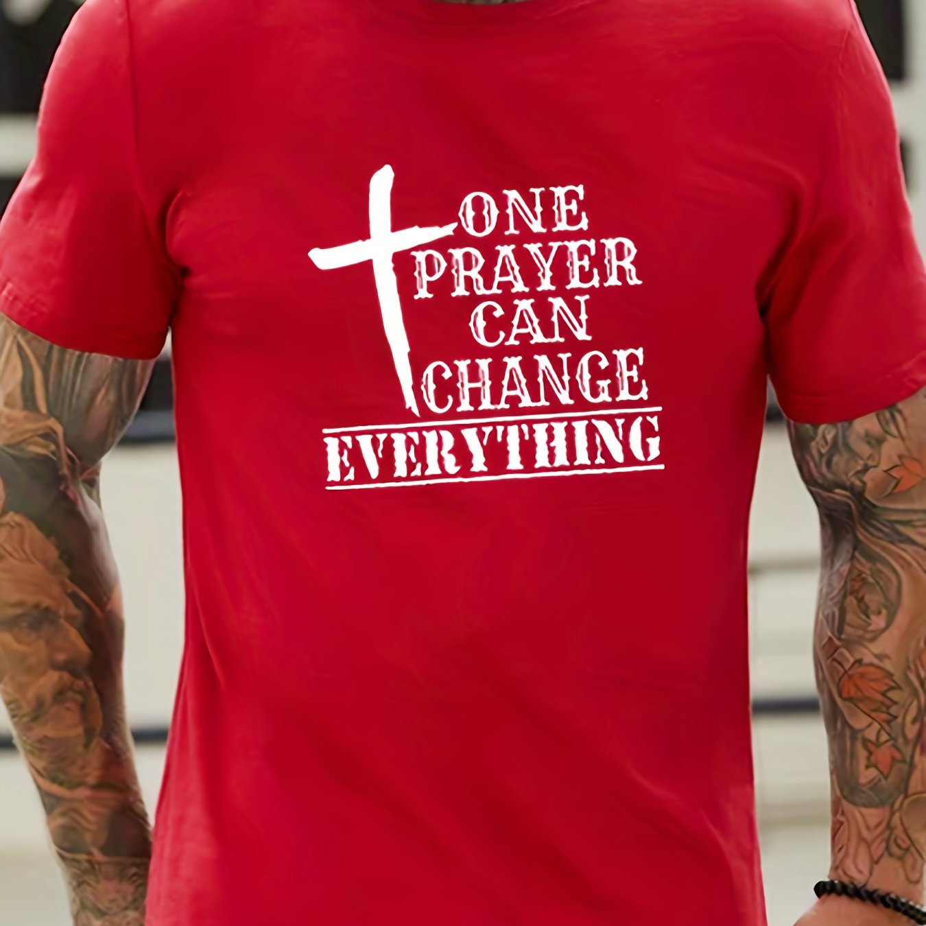 One Prayer Can Change Everything Men's Christian Shirt claimedbygoddesigns