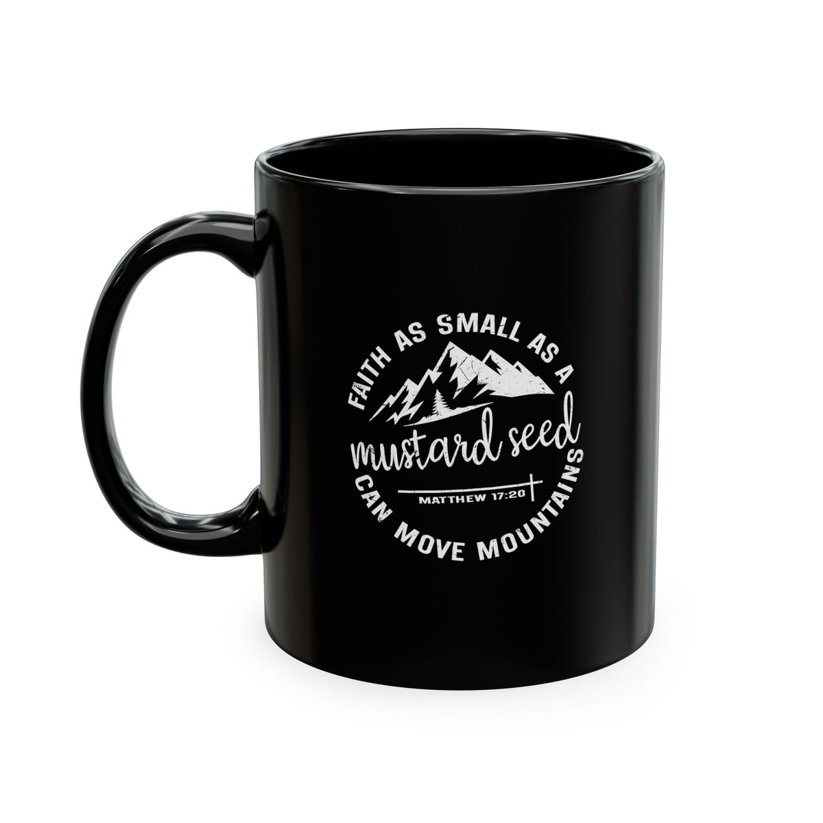 Mustard Christian Ceramic Mug — "Faith as Small as a Mustard Seed" Inspirational Coffee Cup