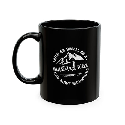 Mustard Christian Ceramic Mug — "Faith as Small as a Mustard Seed" Inspirational Coffee Cup