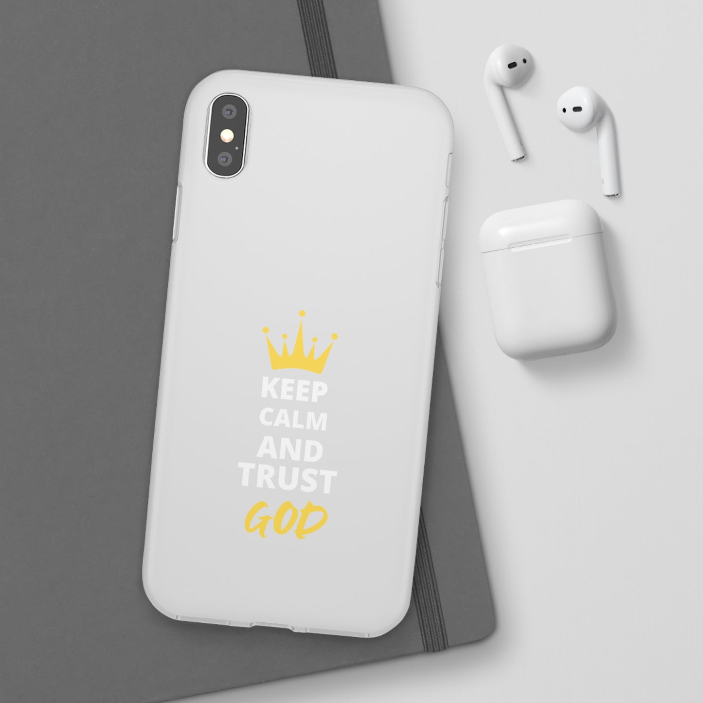 Keep Calm And Trust God Christian Flexi Phone Case Printify