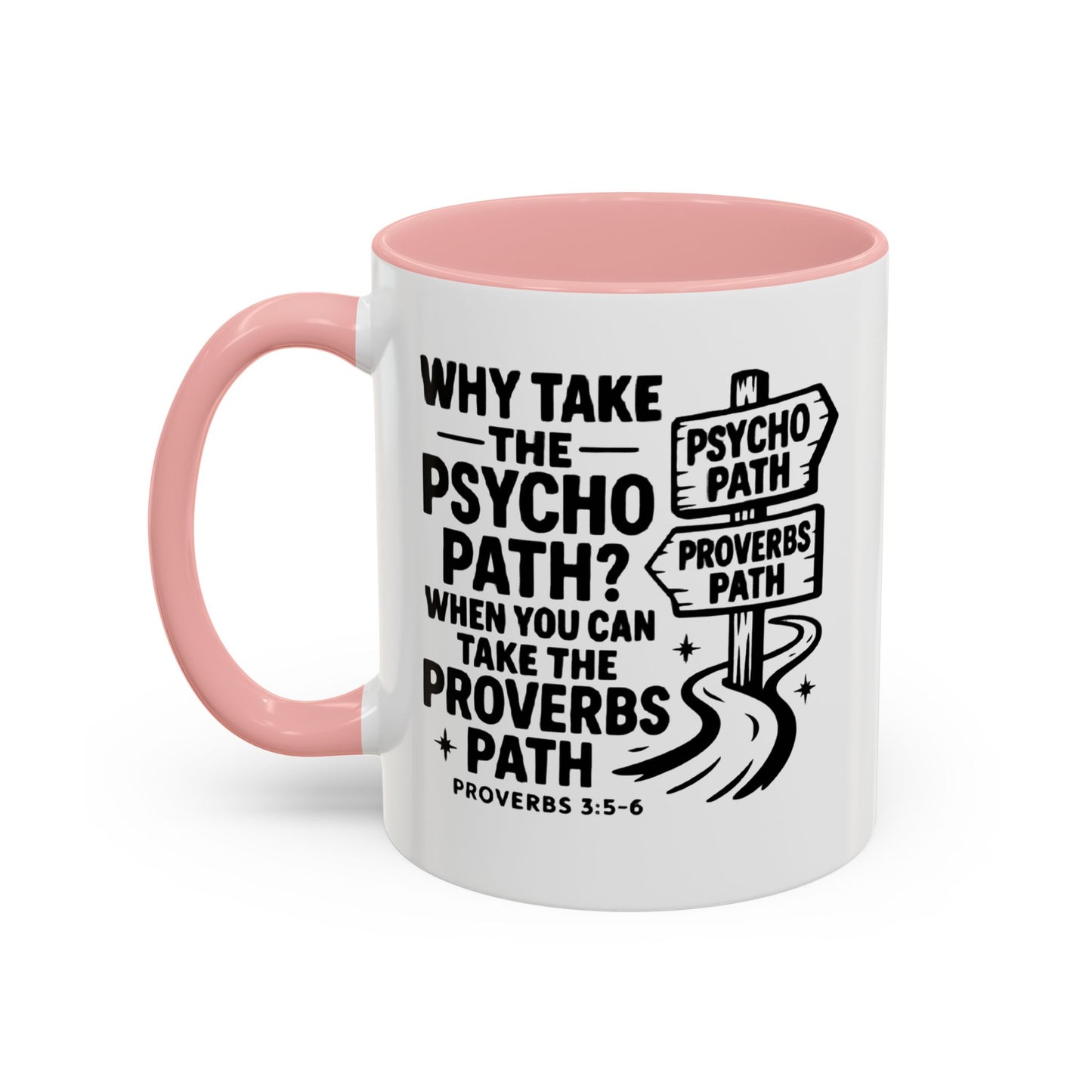 Inspirational Quote Accent Coffee Mug - Perfect Gift for Motivational Moments, Office Desk Essentials, Christian Gifts, Proverbs 3:5-6