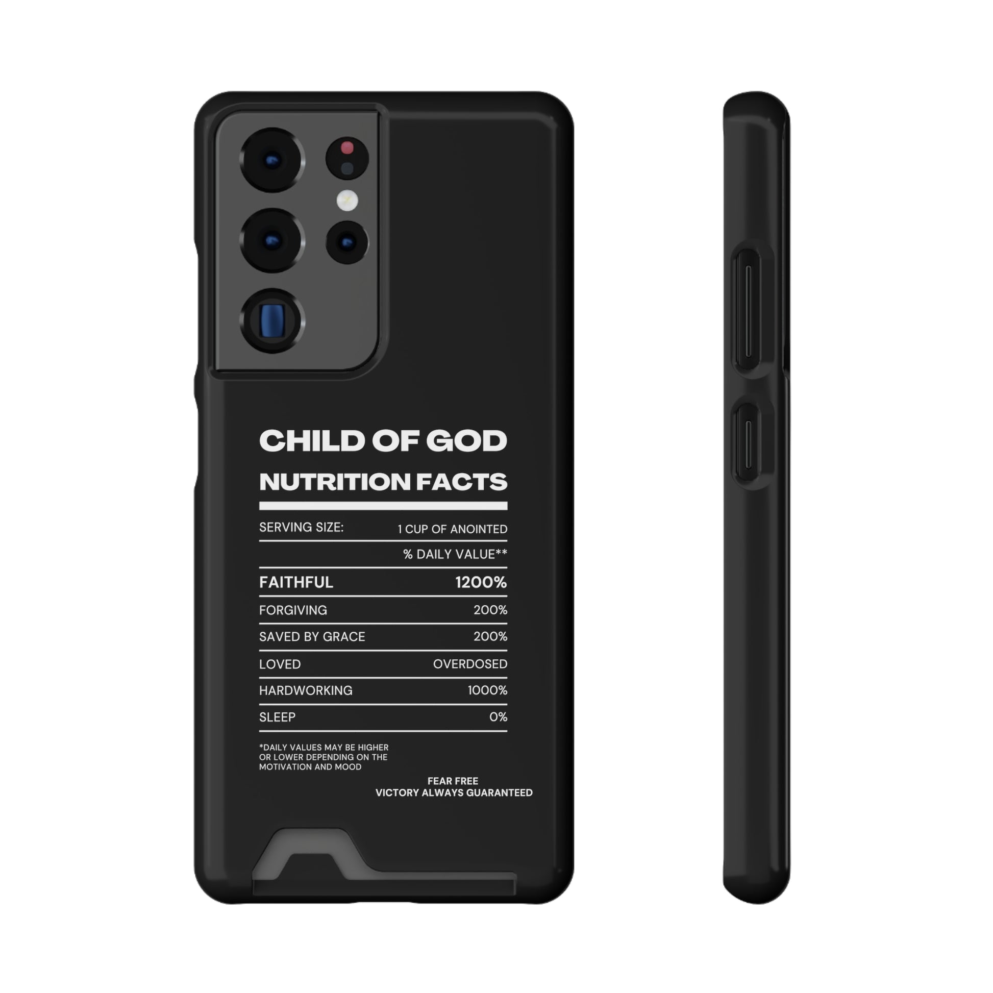 Child Of God Nutrition Facts Christian Phone Case With Card Holder Printify