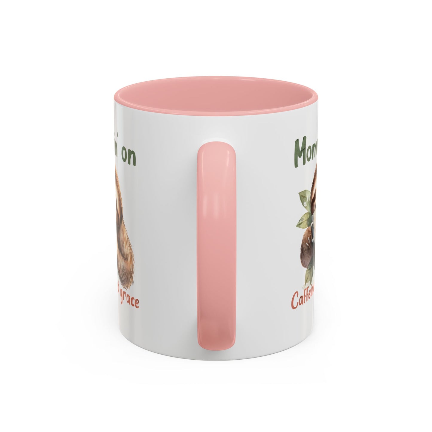 Sloth Mom Coffee Accent Mug - 'Mommin' on Caffeine and Grace' - Cute Gift for Christian Moms
