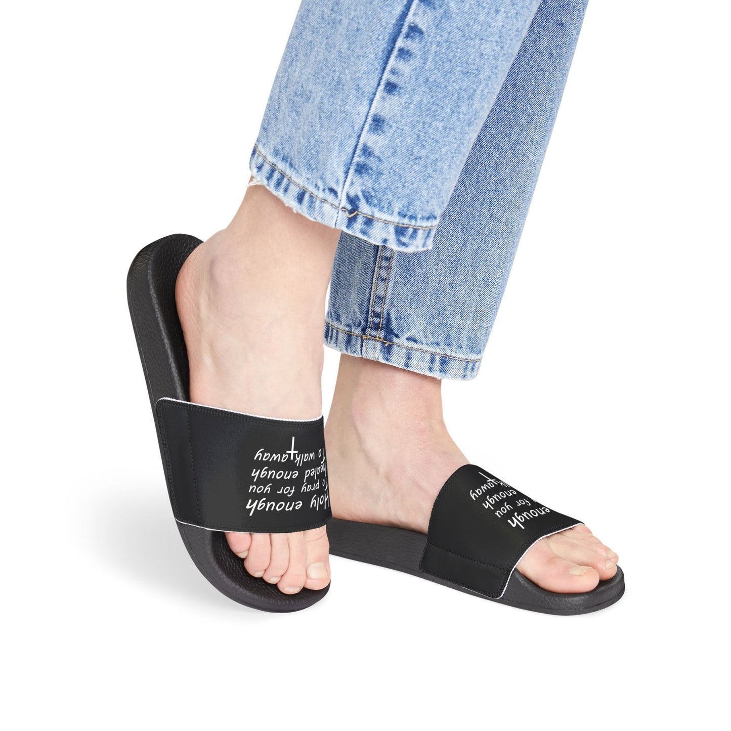 Inspirational Women's Sandals - Quote Slide-On Footwear for Comfort & Style