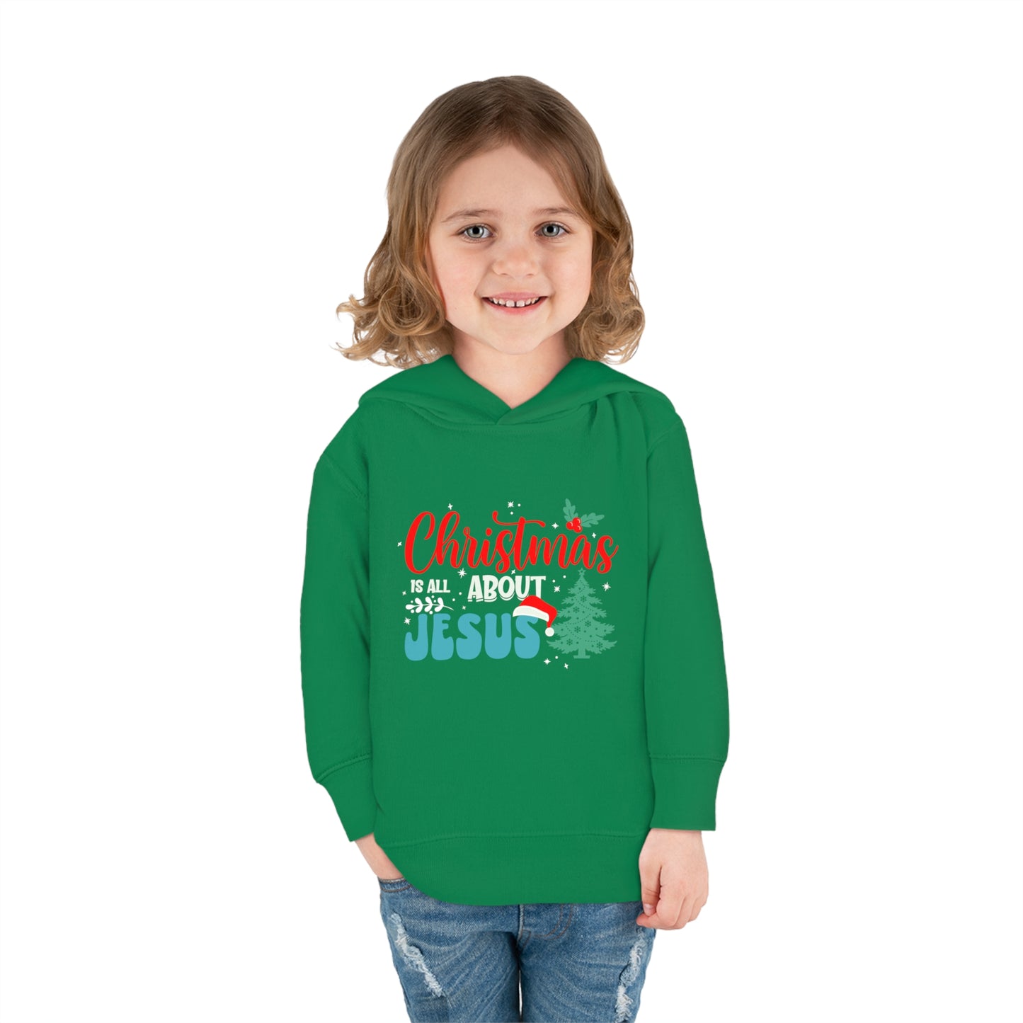 Christmas Is All About Jesus (Christmas Themed) Christian Toddler Pullover Fleece Hooded Sweatshirt