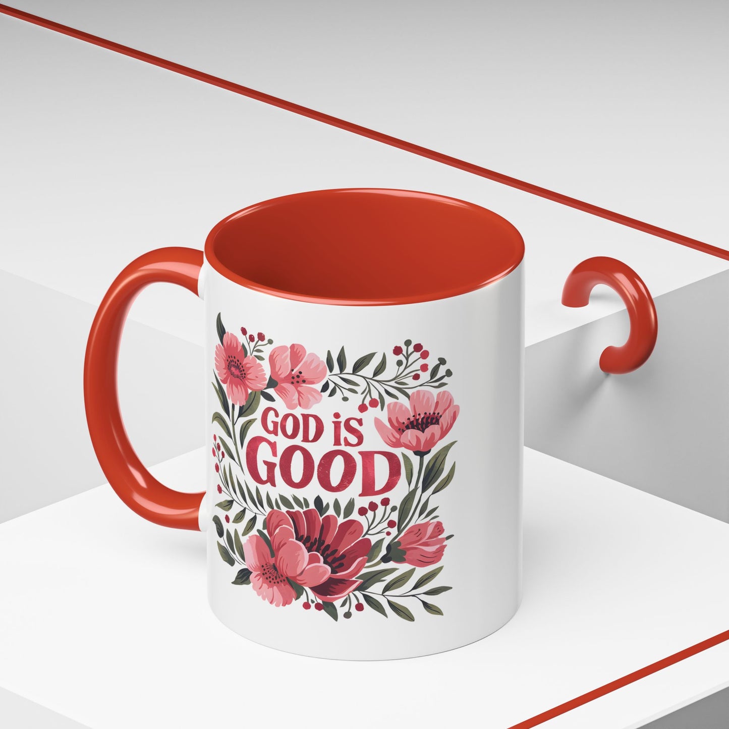 Christian Ceramic Mug- God Is Good Accent Coffee Mug (11, 15oz)