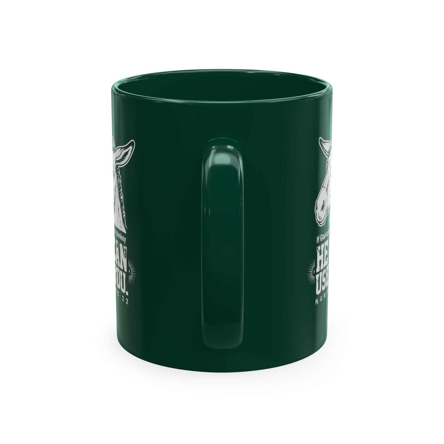 Donkey Wisdom Christian Multicolor Ceramic Mug — "If God Can Use A Donkey, He Can Use You" Faith & Farmhouse Coffee Cup