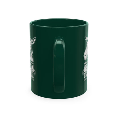 Donkey Wisdom Christian Multicolor Ceramic Mug — "If God Can Use A Donkey, He Can Use You" Faith & Farmhouse Coffee Cup