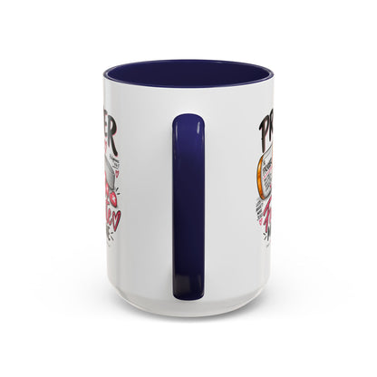 Prayer Is My Favorite Medicine Accent Coffee Mug – Inspirational Religious Gift