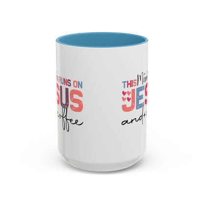 Christian Ceramic Mug - This Mama Runs On Him & Coffee Christian Accent Coffee Mug (11, 15oz)