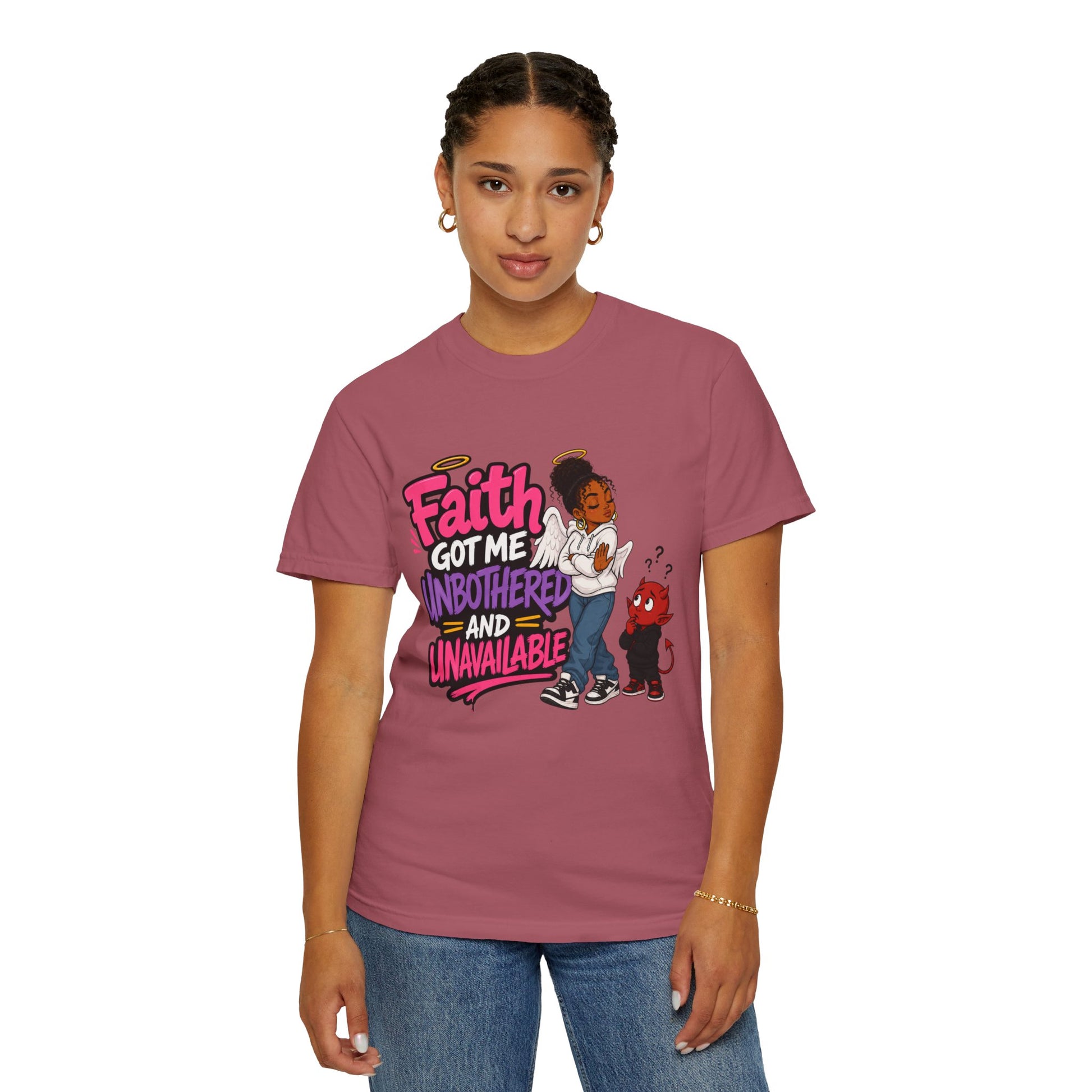 Faith Got Me Unbothered T-Shirt — Christian Inspirational Graphic Tee - ClaimedbyGodDesigns