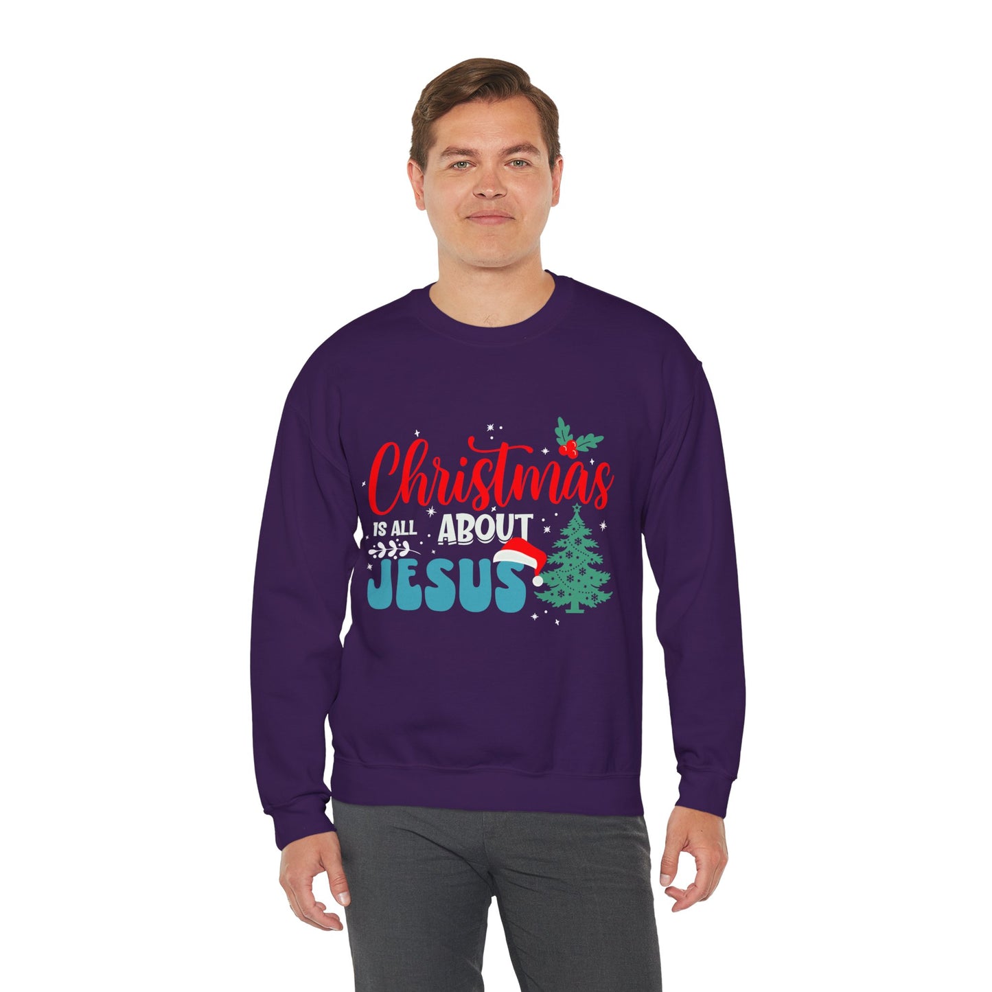 Christmas Is All About Jesus (Christmas Themed) Unisex Heavy Blend™ Crewneck Christian Sweatshirt