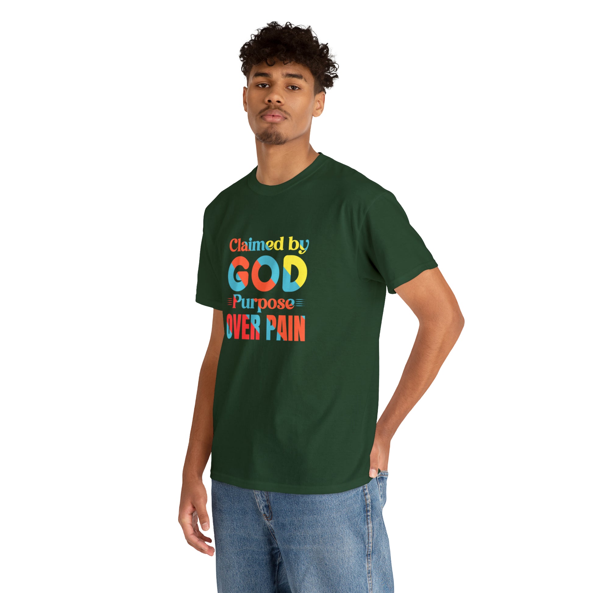 Claimed By God Purpose Over Pain Unisex Heavy Cotton Tee Printify