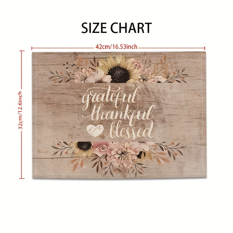 Grateful, Thankful, Blessed Christian Table Placemats claimedbygoddesigns