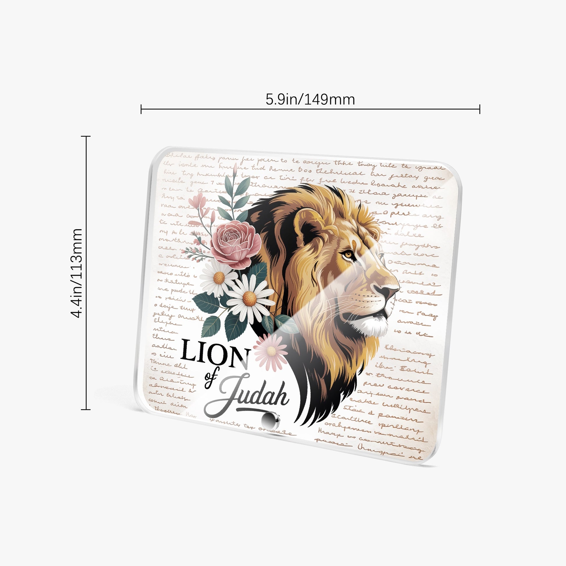 Lion Of Judah Acrylic Plaque with Stand - Rectangle - ClaimedbyGodDesigns