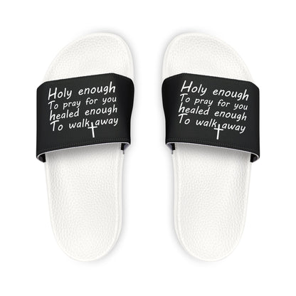 Motivational Men's Christian Removable-Strap Sandals - 'Holy Enough'