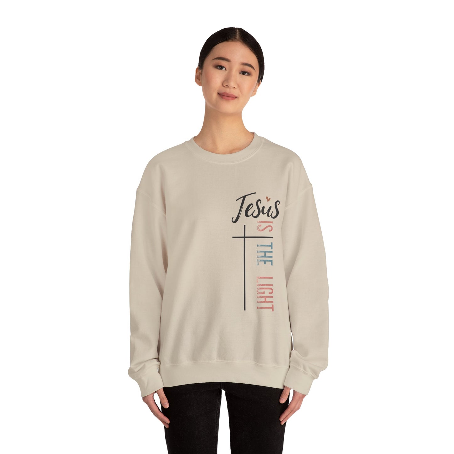 Jesus Is The Light Women's Heavy Blend™ Crewneck Christian Sweatshirt