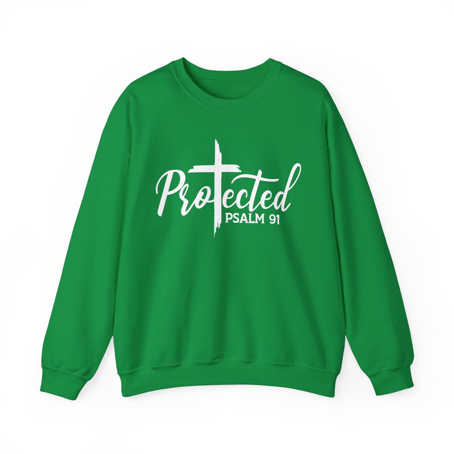 Psalm 91 Protected  Unisex Heavy Blend™ Crewneck Christian Sweatshirt