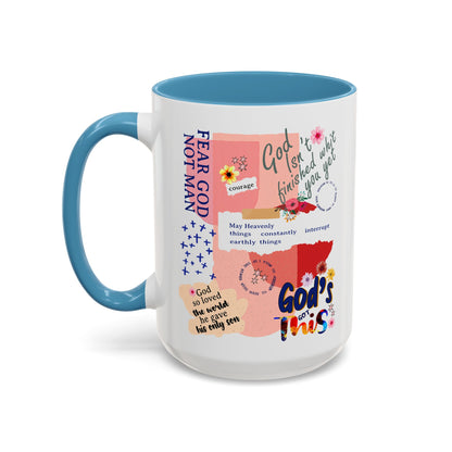 Inspirational Accent Coffee Mug - 11 & 15oz - Fear Him Not Man - Perfect Gift for Friends and Family