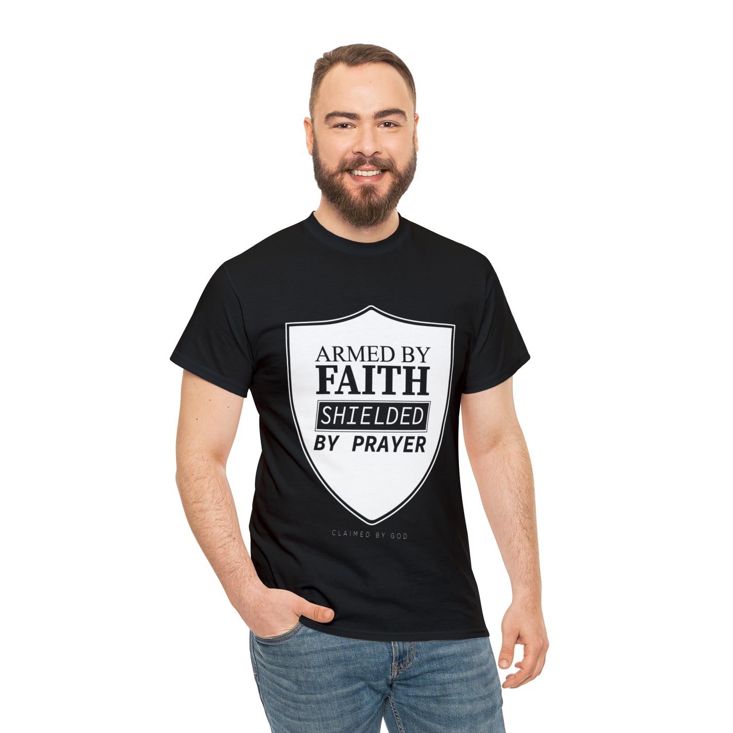 Armed By Faith Shielded By Prayer Unisex Heavy Cotton Tee