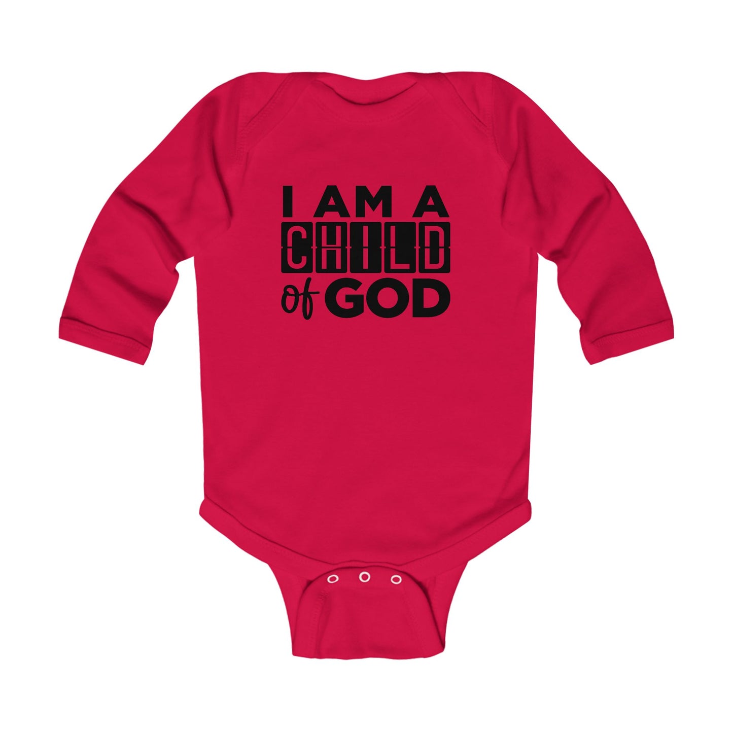 I AM A CHILD OF GOD Christian Long Sleeve BABY ONESIE