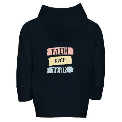 Faith Over Fear (2) Christian Toddler Zip Fleece Hooded Sweatshirt - ClaimedbyGodDesigns