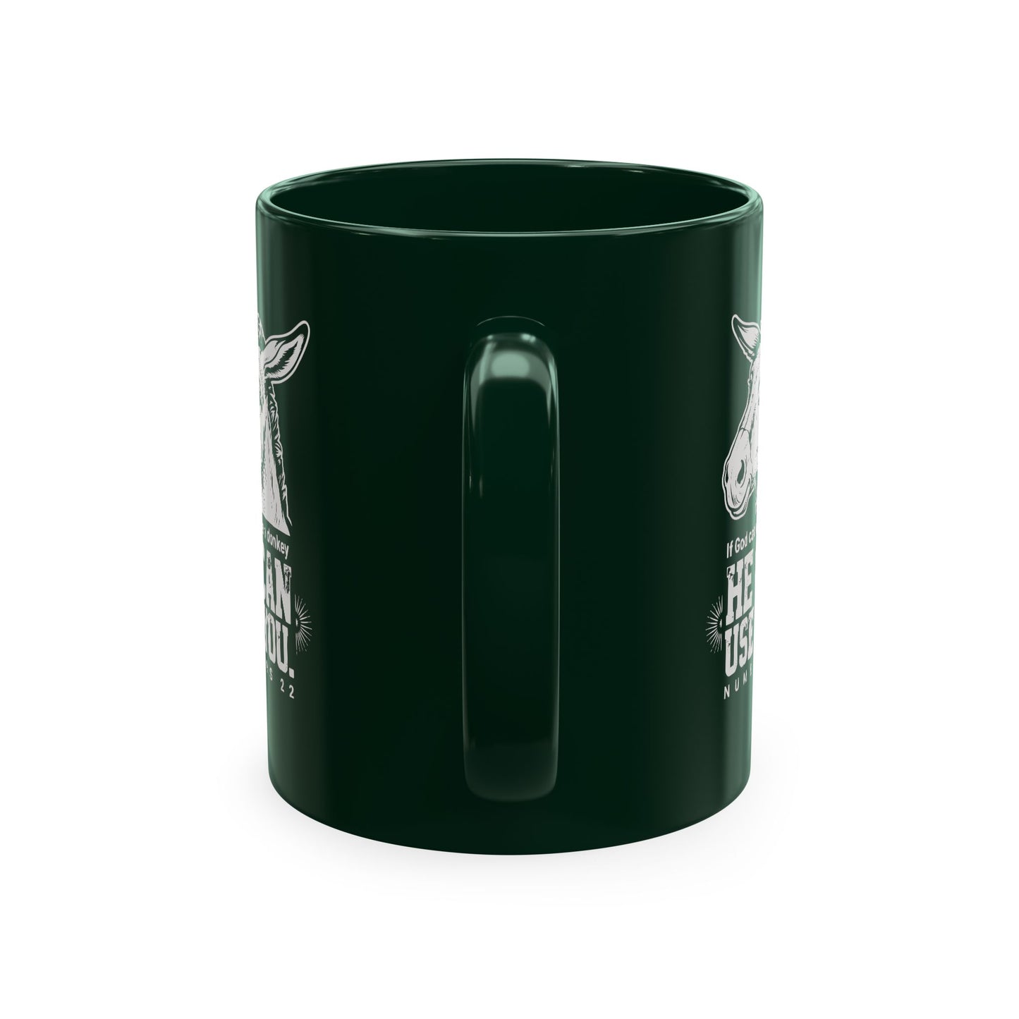 Donkey Wisdom Christian Multicolor Ceramic Mug — "If God Can Use A Donkey, He Can Use You" Faith & Farmhouse Coffee Cup