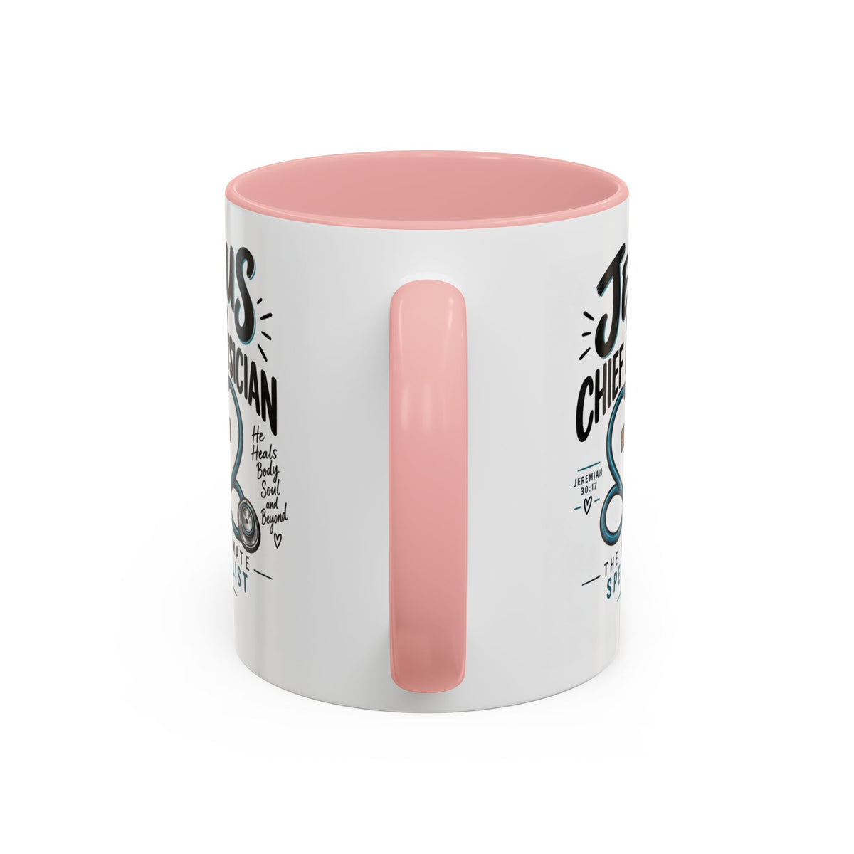 Jesus Is My Chief Physician Accent Coffee Mug – Christian Faith Medical Gift