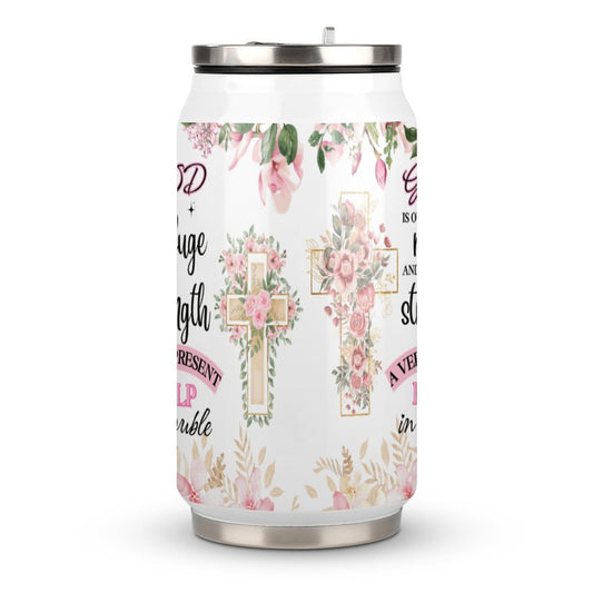 God Is My Refuge And Strength A Very Present Help In Trouble Christian Stainless Steel Tumbler with Straw SALE-Personal Design